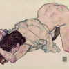 EGON SCHIELE | Kneeling Girl, Resting on Both Elbows | 1917 © Leopold Museum, Vienna | Photo: Leopold Museum, Vienna/Manfred Thumberger