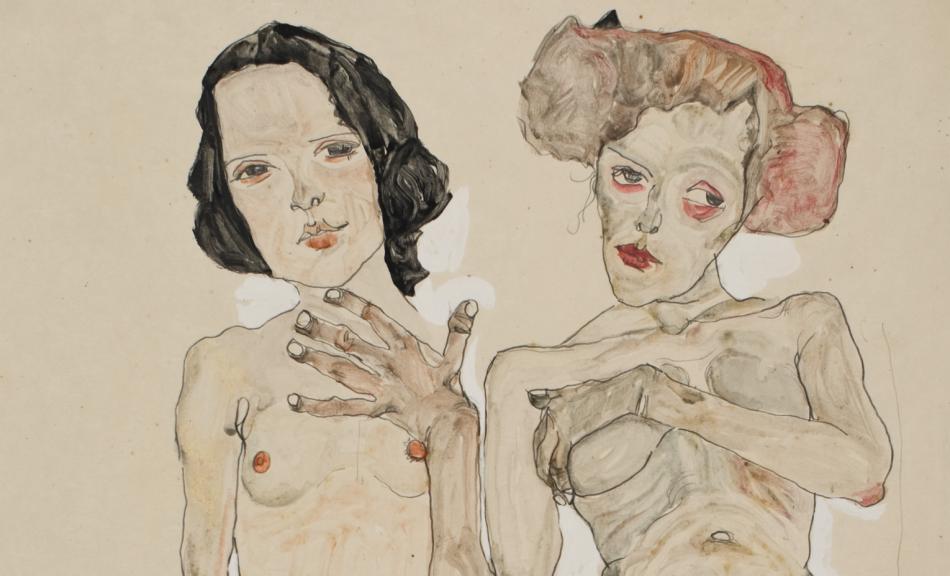 Egon Schiele, Two Naked Girls with Black Stockings, 1910 © Private Collection Vienna, Photo: Private Collection Vienna