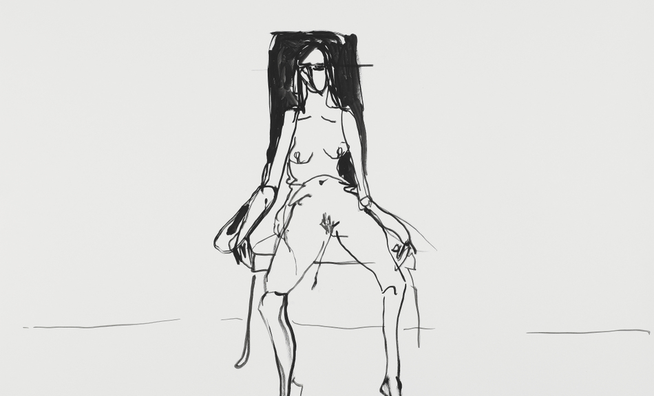 Tracey Emin, Zeichnung »Einsamer Sessel« II | 2012 © Courtesy Tracey Emin und Lehmann Maupin, New York und Hong Kong © Bildrecht, Wien 2015