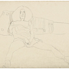 Gustav Klimt, sitzender weiblicher Halbakt mit gespreizten Beinen. Reproduziert in »Die Hetärengespräche des Lukian«, 1904 © Leopold Museum, Wien, Inv. 1322