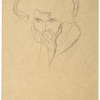 Gustav Klimt, Frauenkopf, das Kinn in die Hände gestützt. studie zu den Gorgonen in »Beethovenfries«, 1901 © Leopold Museum, Wien, Inv. 1348
