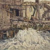 Egon Schiele, Zerfallende Mühle (Bergmühle), 1916 © Landessammlungen NÖ, Foto: Landessammlungen NÖ