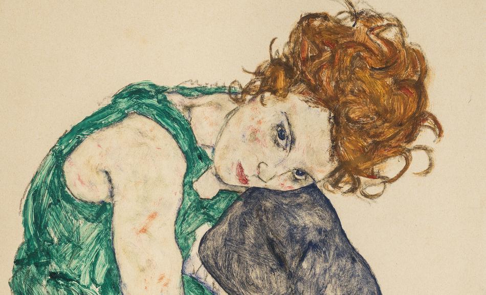 Egon Schiele, Sitzende Frau mit hochgezogenem Knie, 1917 © Národní Galerie, Prag, Foto: National Gallery Prague 2024